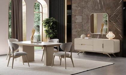 Medusa Home - Miral Krem Yemek Odası