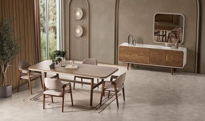 Medusa Home - Miral Meşe Yemek Odası
