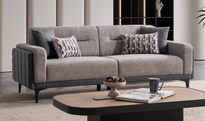 Medusa Home - Miray Gri Üçlü Koltuk