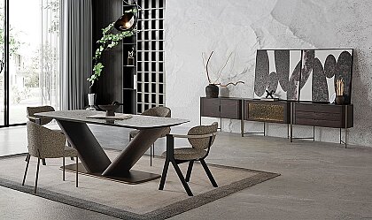 Medusa Home - Mix Füzyon Camlı Yemek Odası