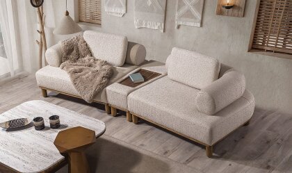 Medusa Home - Modena Ara Sehpalı Üçlü Koltuk
