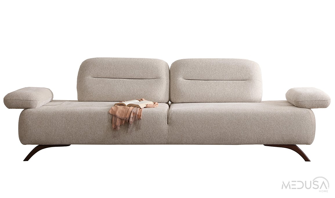 Medusa Home Mobilya - Monex Krem Üçlü Koltuk