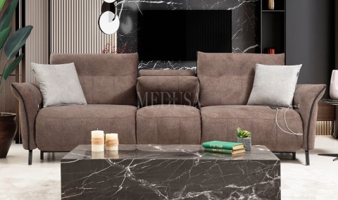 Medusa Home - Mozart Evo Üçlü Koltuk Kahve
