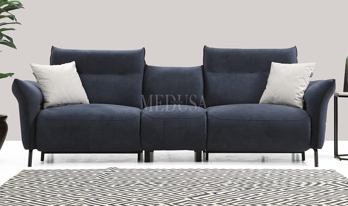 Medusa Home Mobilya - Mozart Evo Üçlü Koltuk Lacivert