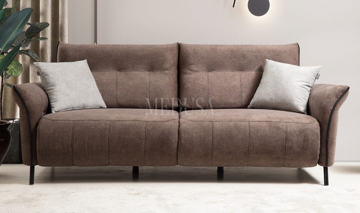 Medusa Home Mobilya - Mozart Yataklı Üçlü Koltuk Kahve
