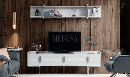 Medusa Home - Neon Metalik Krom Tv Ünitesi