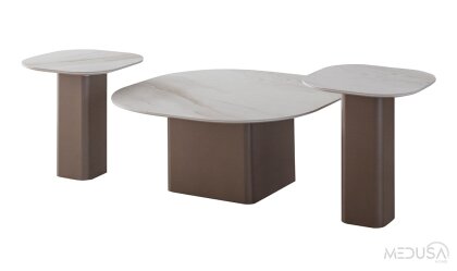 Medusa Home Mobilya - Nevis Seramik 2'li Yan Sehpa 