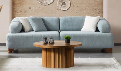 Medusa Home - Niro Mavi Üçlü Koltuk