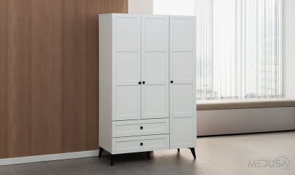 Medusa Home - Nova Beyaz 3 Kapılı Gardırop