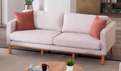 Medusa Home - Nova Bohem Beyaz Üçlü Koltuk