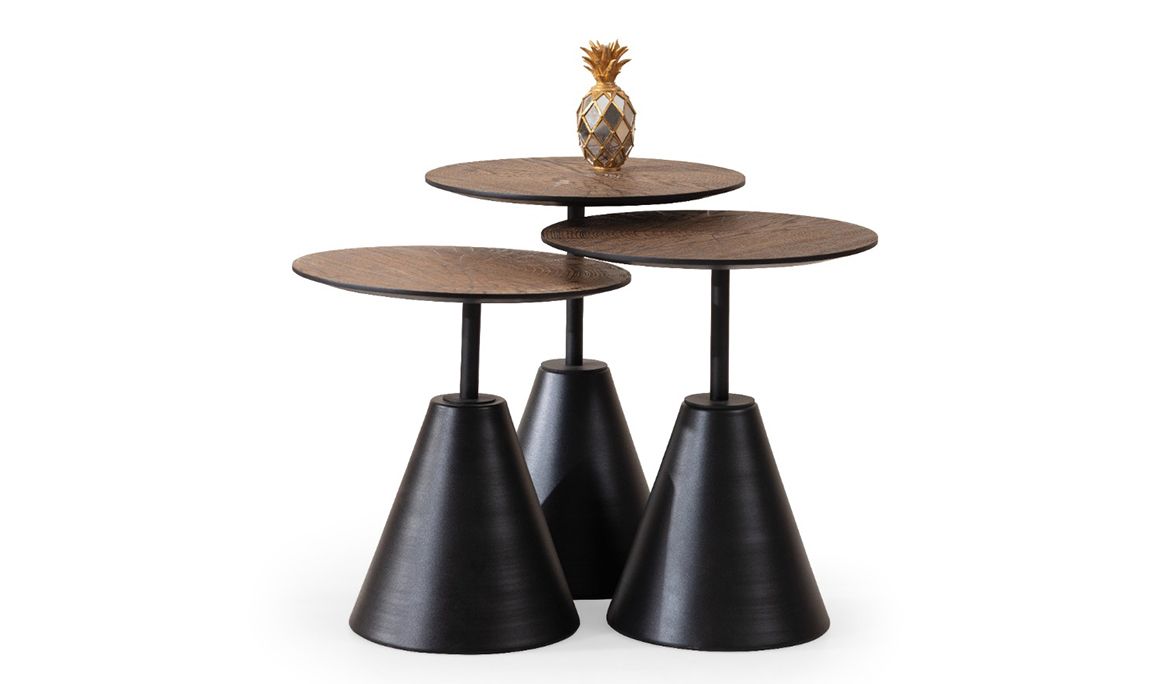 Medusa Home Mobilya - Oldies Black Zigon Sehpa