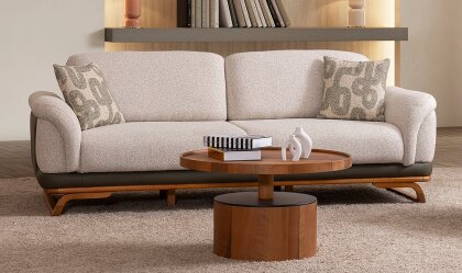 Medusa Home - Onix Stripe Üçlü Koltuk