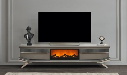 Medusa Home - Oriente Antrasit Şömineli Tv Sehpası