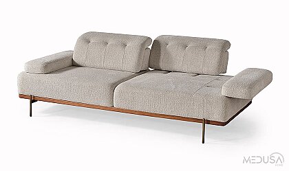 Medusa Home Mobilya - Oslin Beyaz Üçlü Koltuk