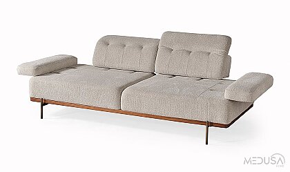 Medusa Home Mobilya - Oslin Beyaz Üçlü Koltuk