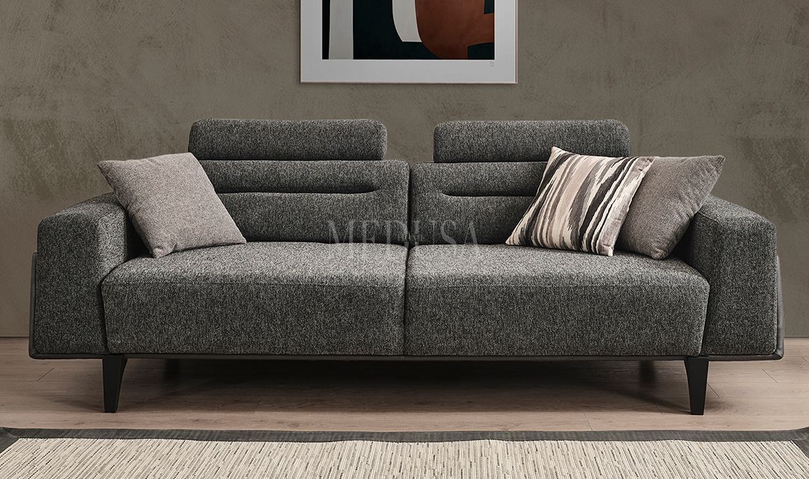 Medusa Home Mobilya - Oslo Üçlü Koltuk Antrasit