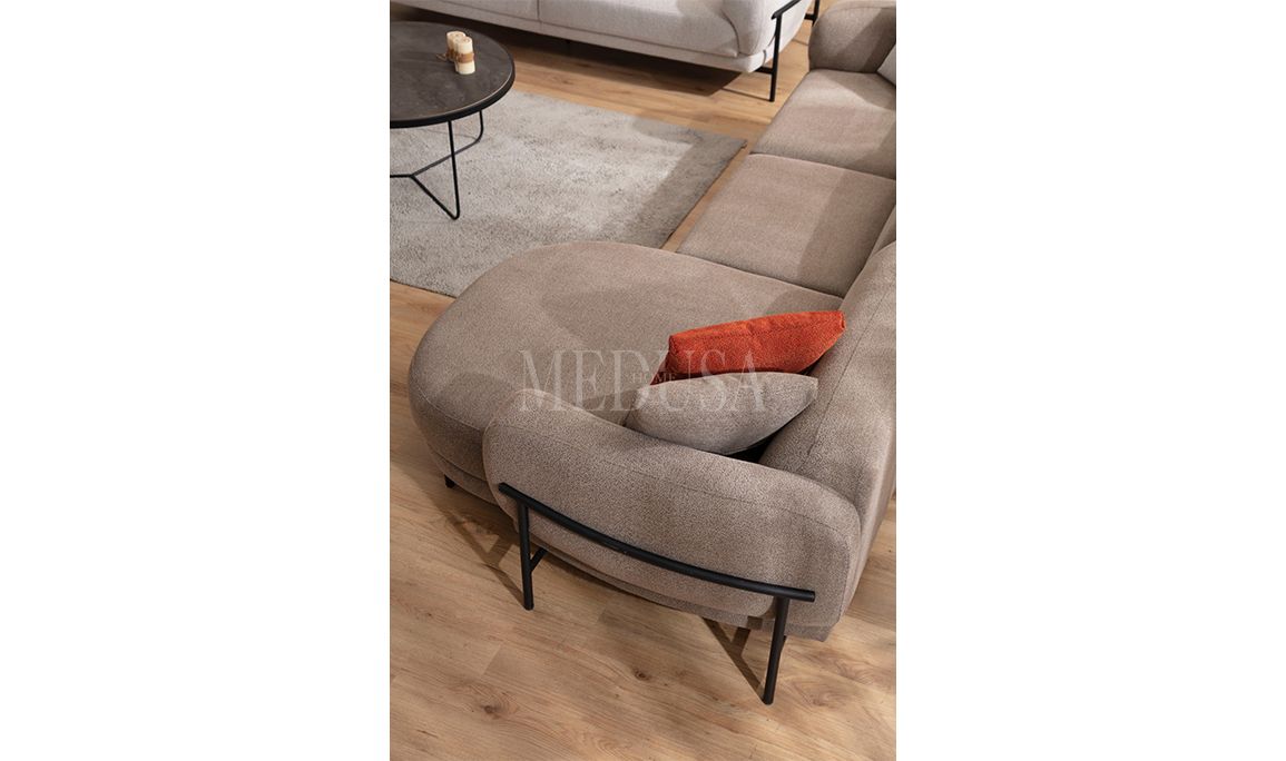 Medusa Home Mobilya - Palermo Koltuk Takımı L+3+1 Kahve