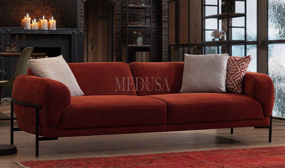 Medusa Home Mobilya - Palermo Koltuk Takımı L+3+1 Kahve