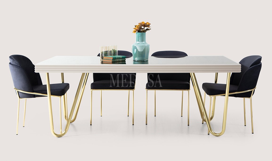Medusa Home Mobilya - Pandora Beyaz Yemek Masası