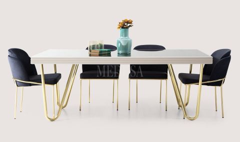 Medusa Home - Pandora Beyaz Yemek Masası