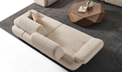 Medusa Home Mobilya - Petros Krem Üçlü Koltuk 