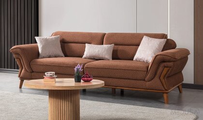 Medusa Home - Pierra Kahve Üçlü Koltuk
