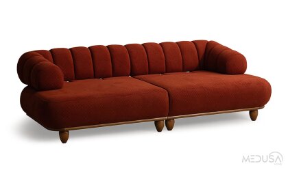 Medusa Home Mobilya - Polo Kiremit Üçlü Koltuk