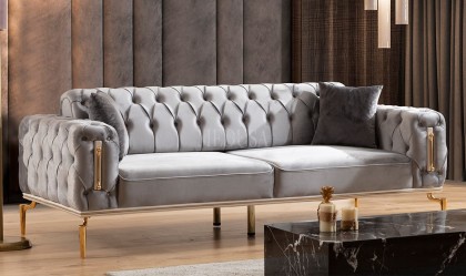 Medusa Home - Polo Midnight Üçlü Koltuk Beyaz