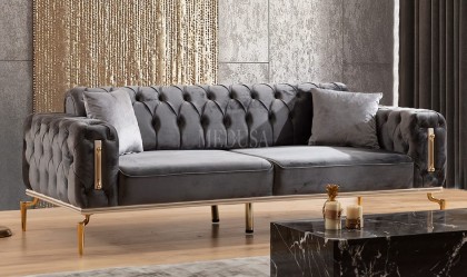 Medusa Home - Polo Midnight Üçlü Koltuk Siyah