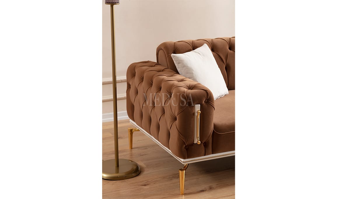 Medusa Home Mobilya - Polo Sunrise Üçlü Koltuk Kahve