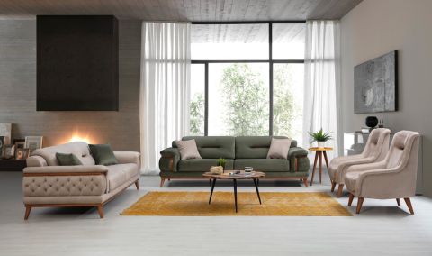 Medusa Home - Poyraz Koltuk Takımı Kahve Yeşil