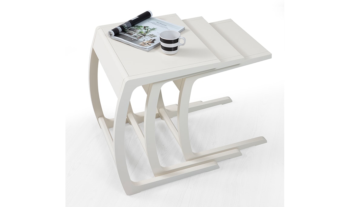 Medusa Home Mobilya - Prada White Zigon Sehpa