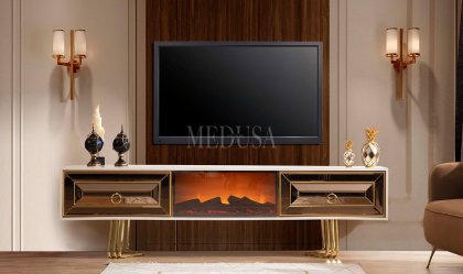 Medusa Home - Pugon Beyaz Tv Sehpası