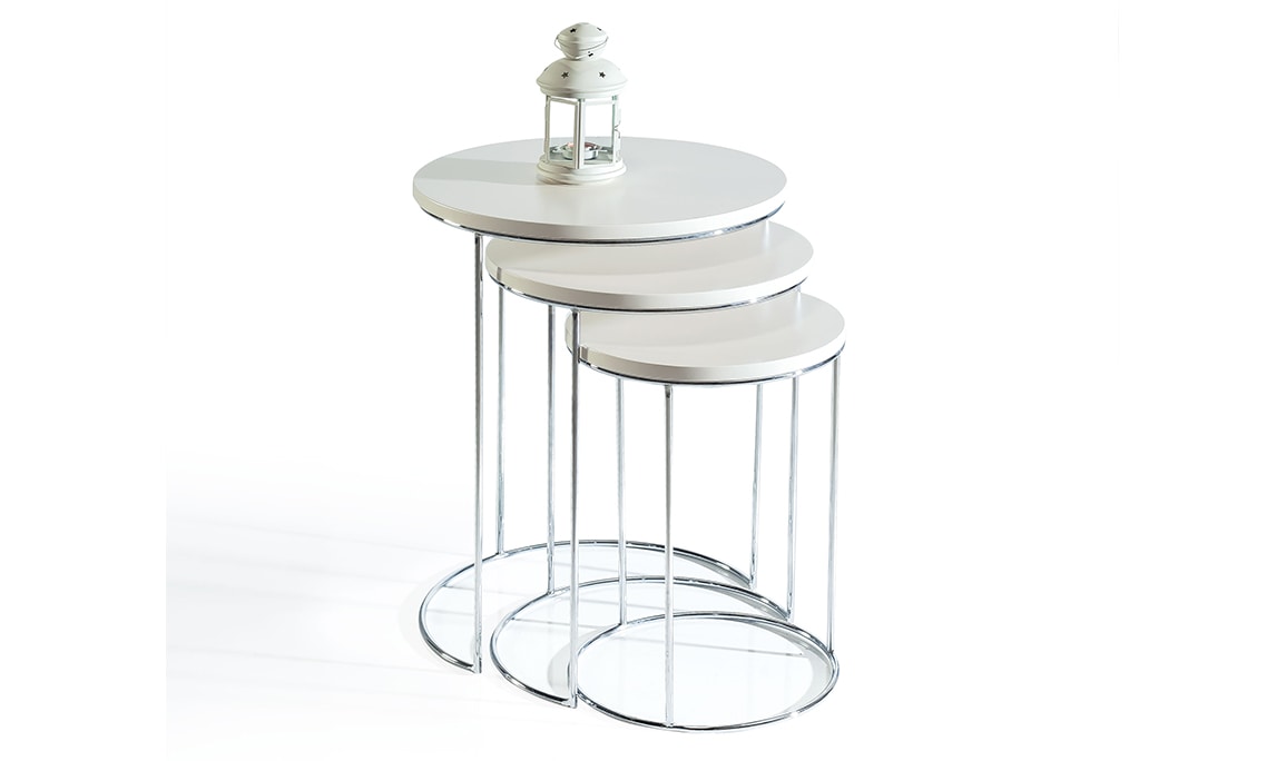 Medusa Home Mobilya - Riga White Zigon Sehpa