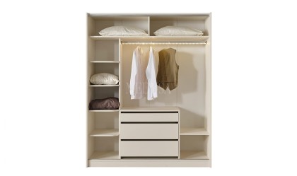 Medusa Home Mobilya - Riox 6 Kapaklı Gardırop 4 Kapı Camlı