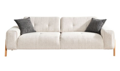 Medusa Home - Rolexa Ahşap Beyaz Üçlü Koltuk