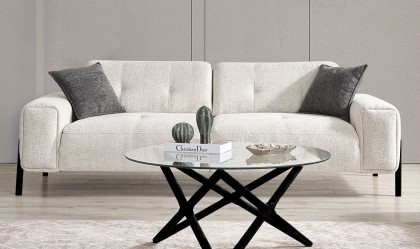 Medusa Home - Rolexa Beyaz Üçlü Koltuk