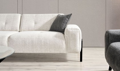 Medusa Home Mobilya - Rolexa Beyaz Üçlü Koltuk