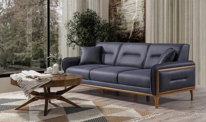 Medusa Home Mobilya - Royce Deri Üçlü Koltuk