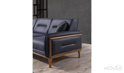 Medusa Home Mobilya - Royce Deri Üçlü Koltuk