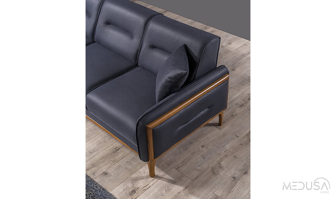 Medusa Home Mobilya - Royce Deri Üçlü Koltuk
