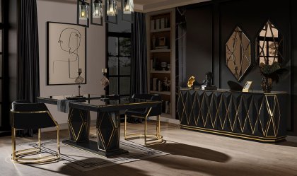 Medusa Home - Sanremo Siyah Yemek Odası
