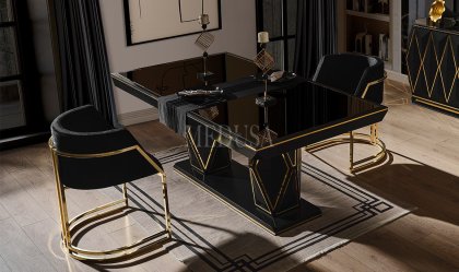 Medusa Home Mobilya - Sanremo Siyah Yemek Odası