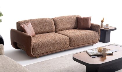 Medusa Home - Satin Kiremit Üçlü Koltuk
