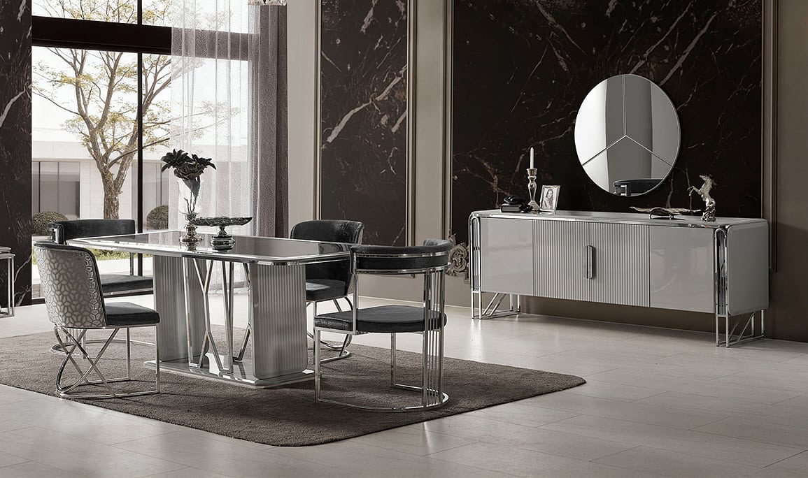 Medusa Home Mobilya - Selux Gri Yemek Odası