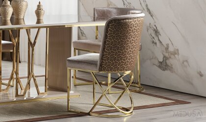 Medusa Home - Selux Vizon Desenli Sandalye