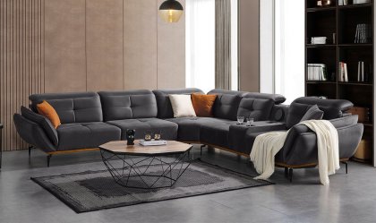 Medusa Home - Seray Antrasit Köşe Takımı