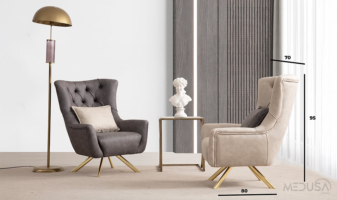 Medusa Home Mobilya - Silea Luxury Antrasit Berjer