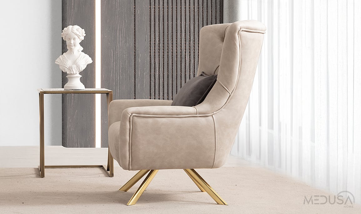 Medusa Home Mobilya - Silea Luxury Krem Berjer