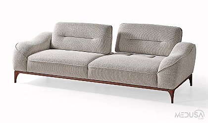 Medusa Home Mobilya - Sista Ceviz Üçlü Koltuk